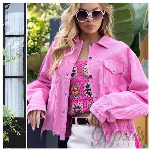POL Jackets & Blazers - POL PLUS Basic Vintage PINK Corduroy Jacket